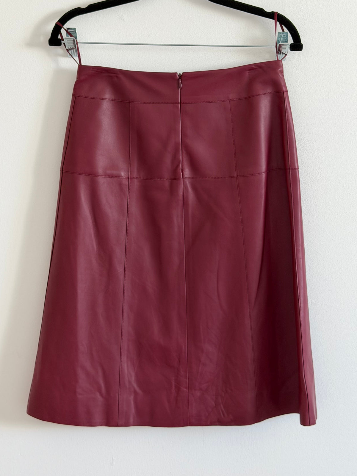 Hermes Leather Pleated Skirt