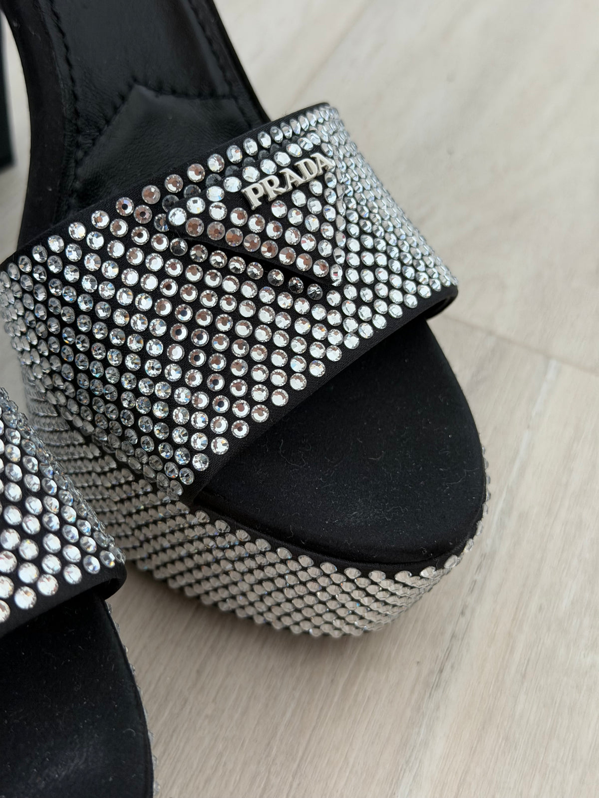 Prada Crystal Platform Heels