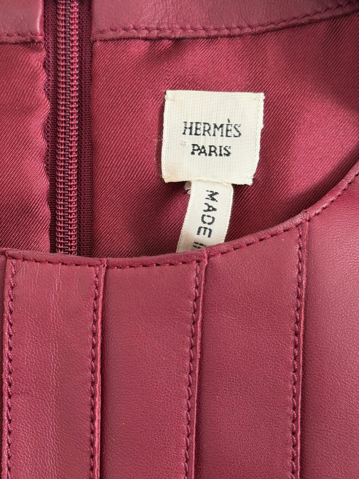 Hermes Leather Pleated Top