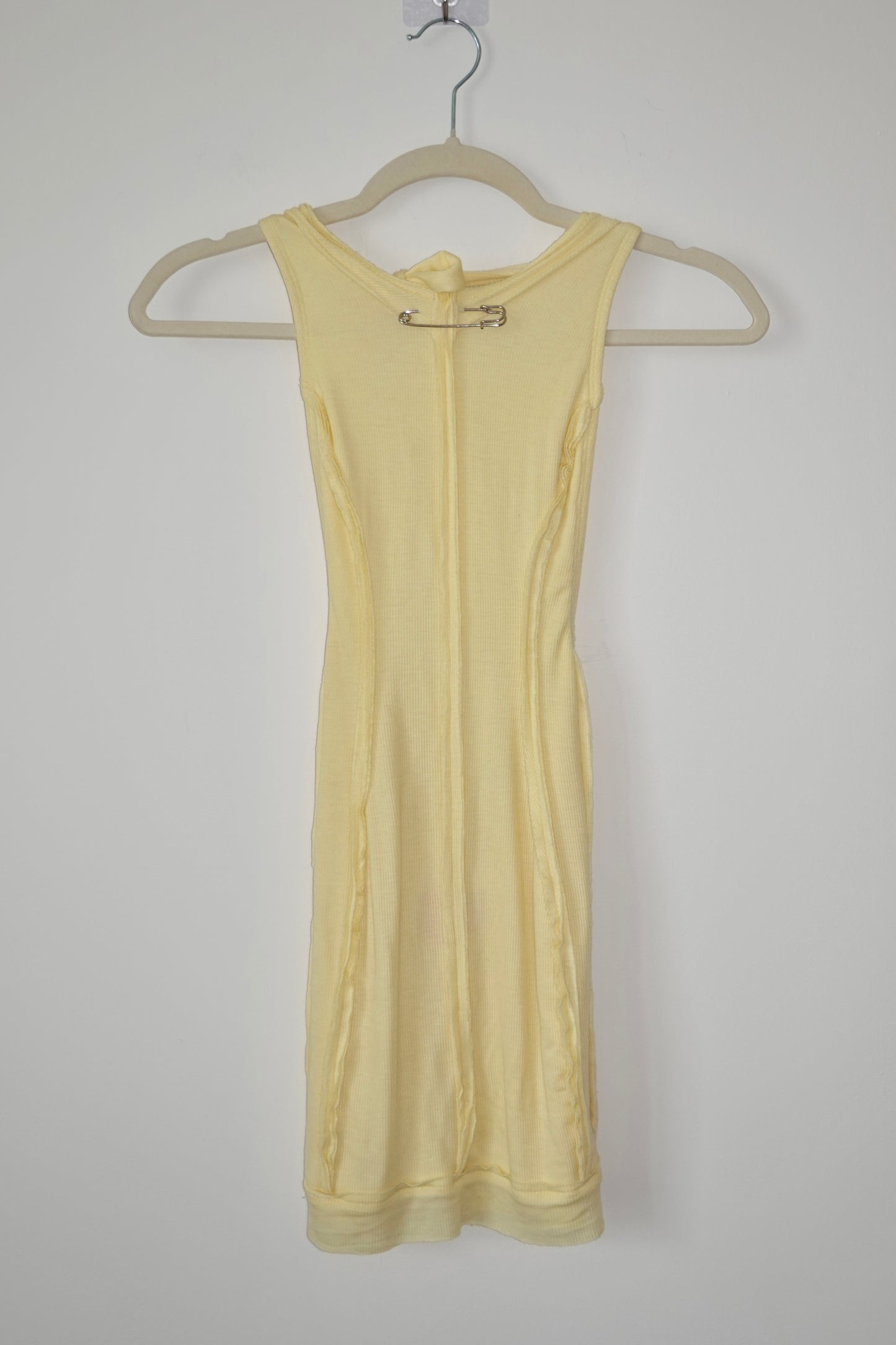 Butter Yellow Halter Mini Dress