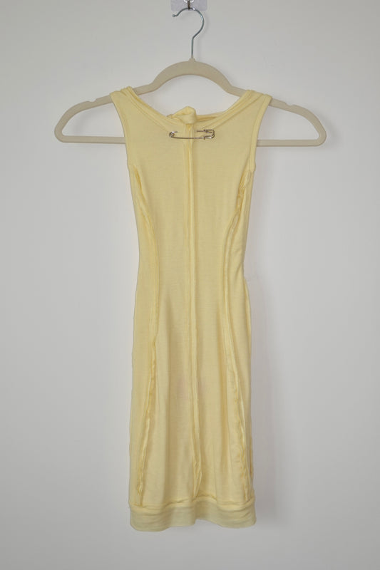 Butter Yellow Halter Mini Dress
