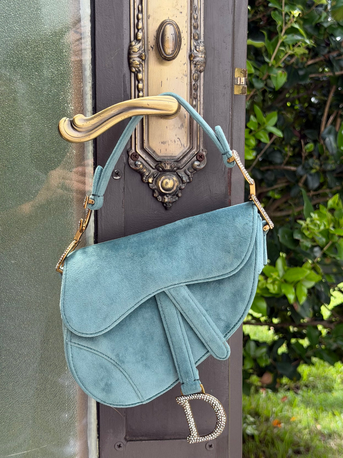 Dior - Mini Velvet Saddle Bag