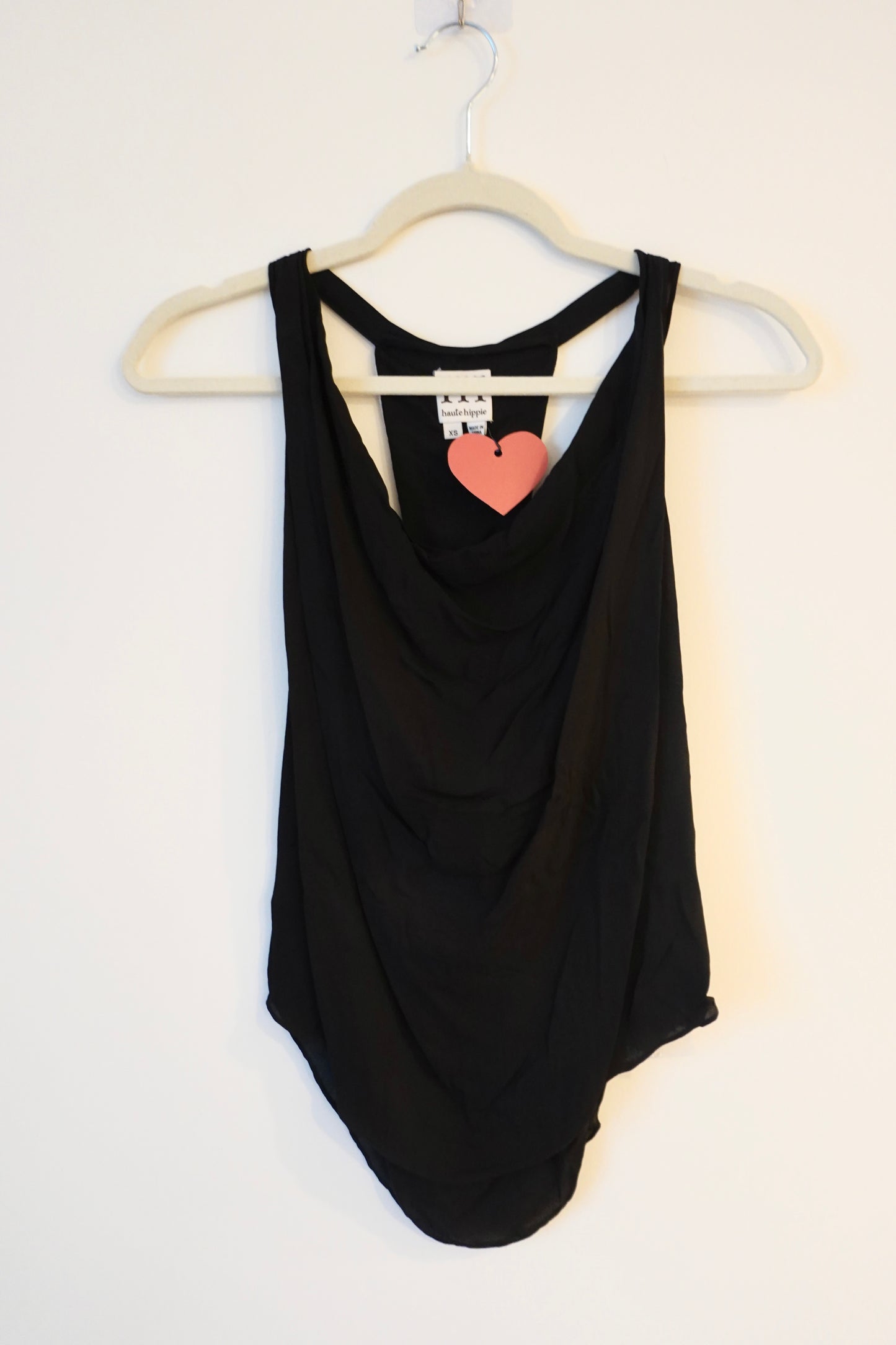Haute Hippie - Black Silk Top Beaded Back