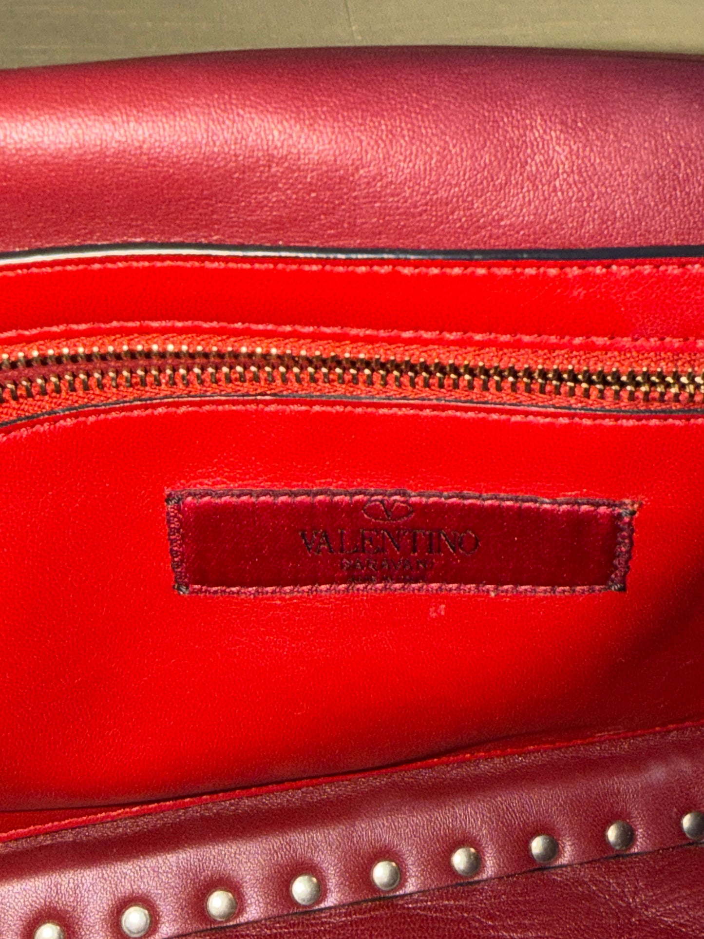 Valentino - Red Suede Spike Bag