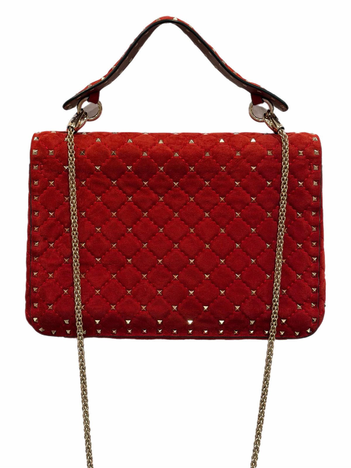 Valentino - Red Suede Spike Bag