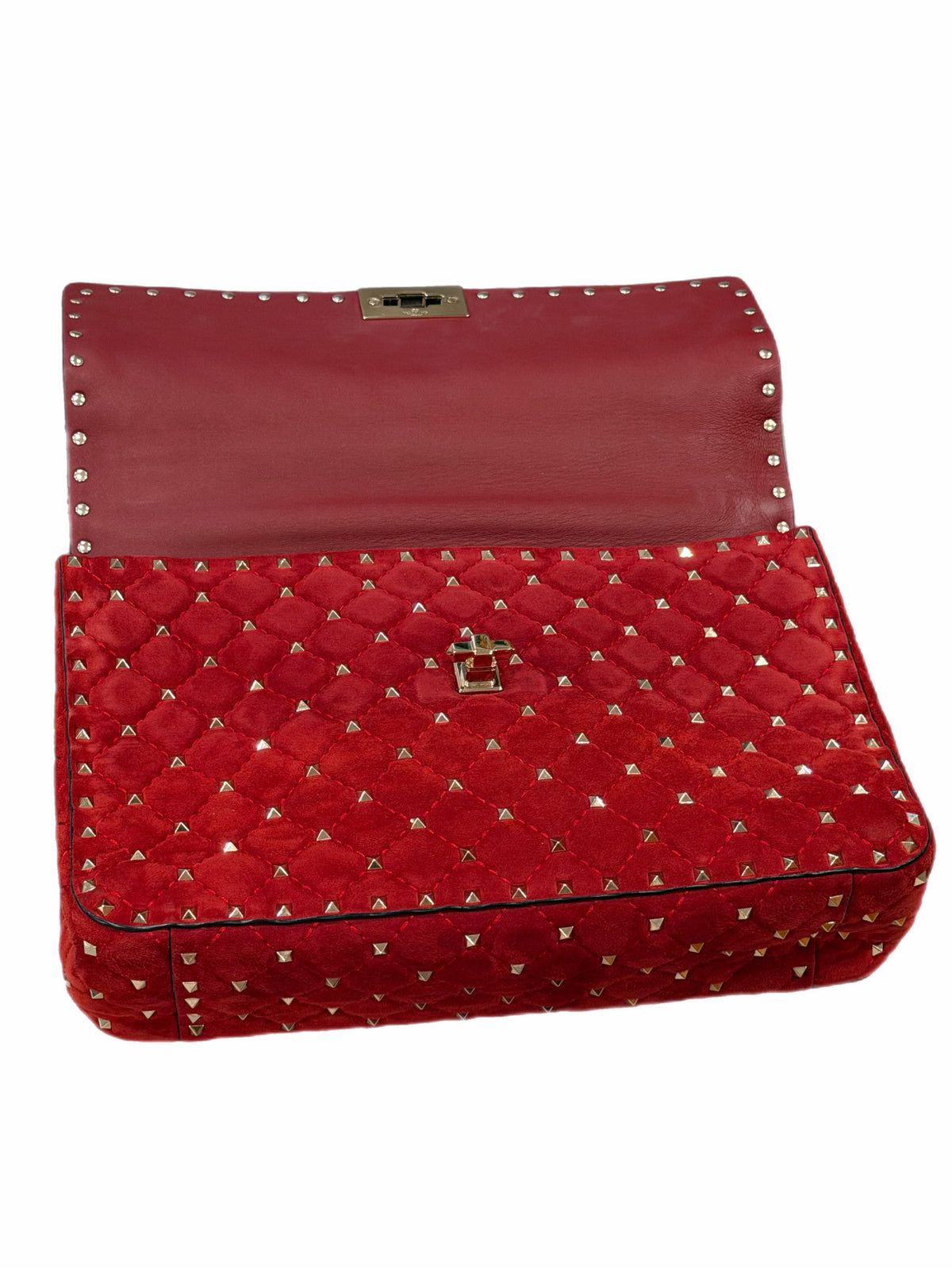 Valentino - Red Suede Spike Bag