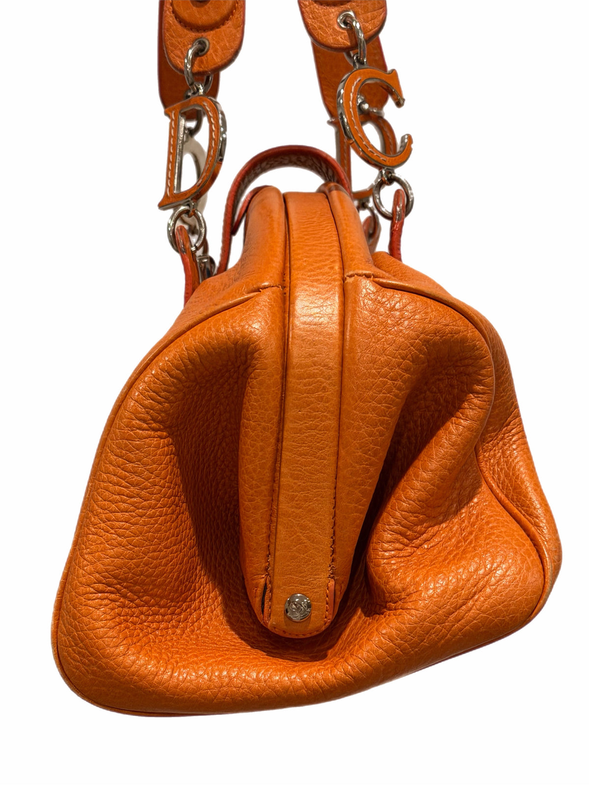 Vintage Dior - Orange Leather Bowling Bag
