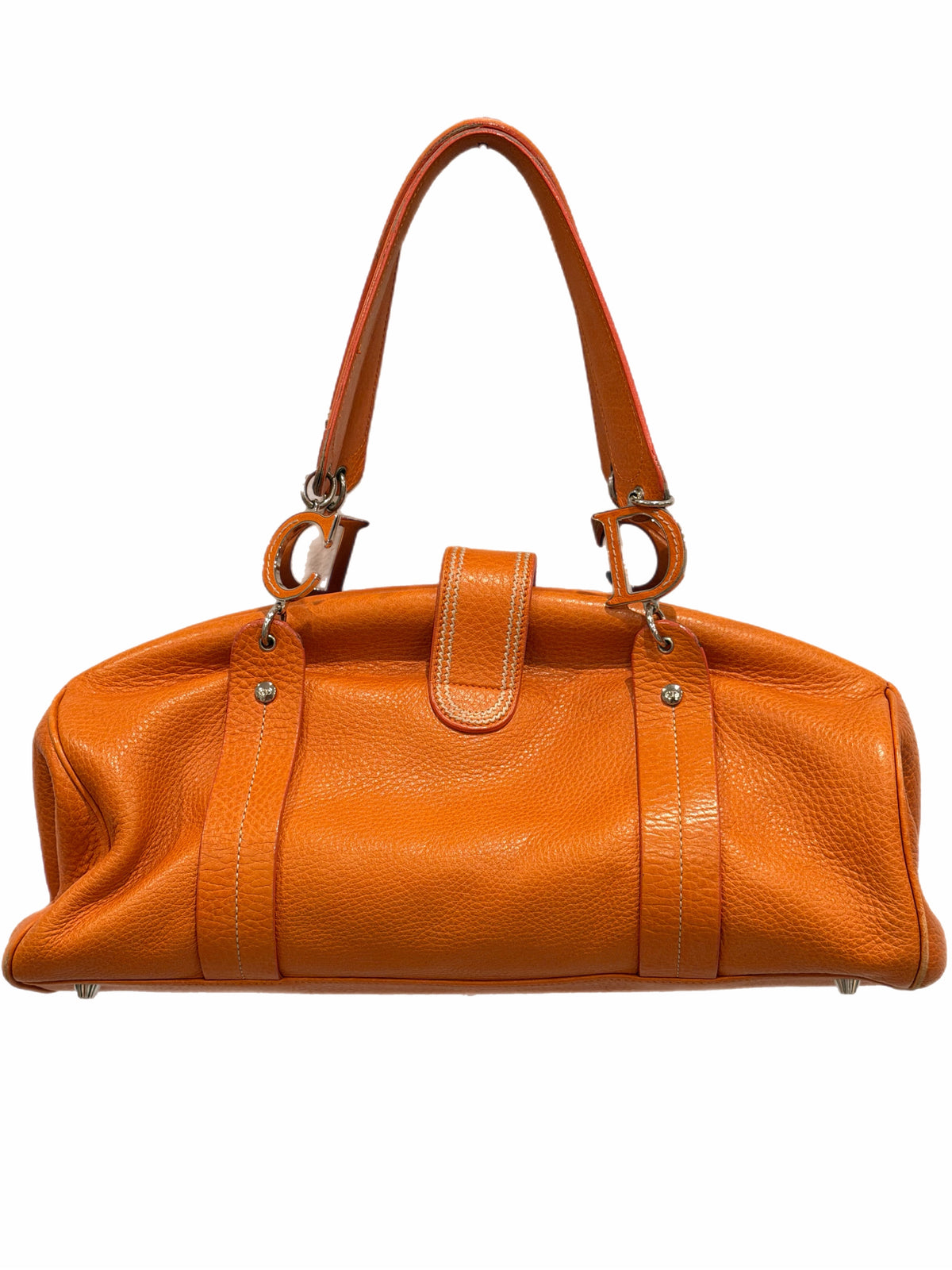 Vintage Dior - Orange Leather Bowling Bag