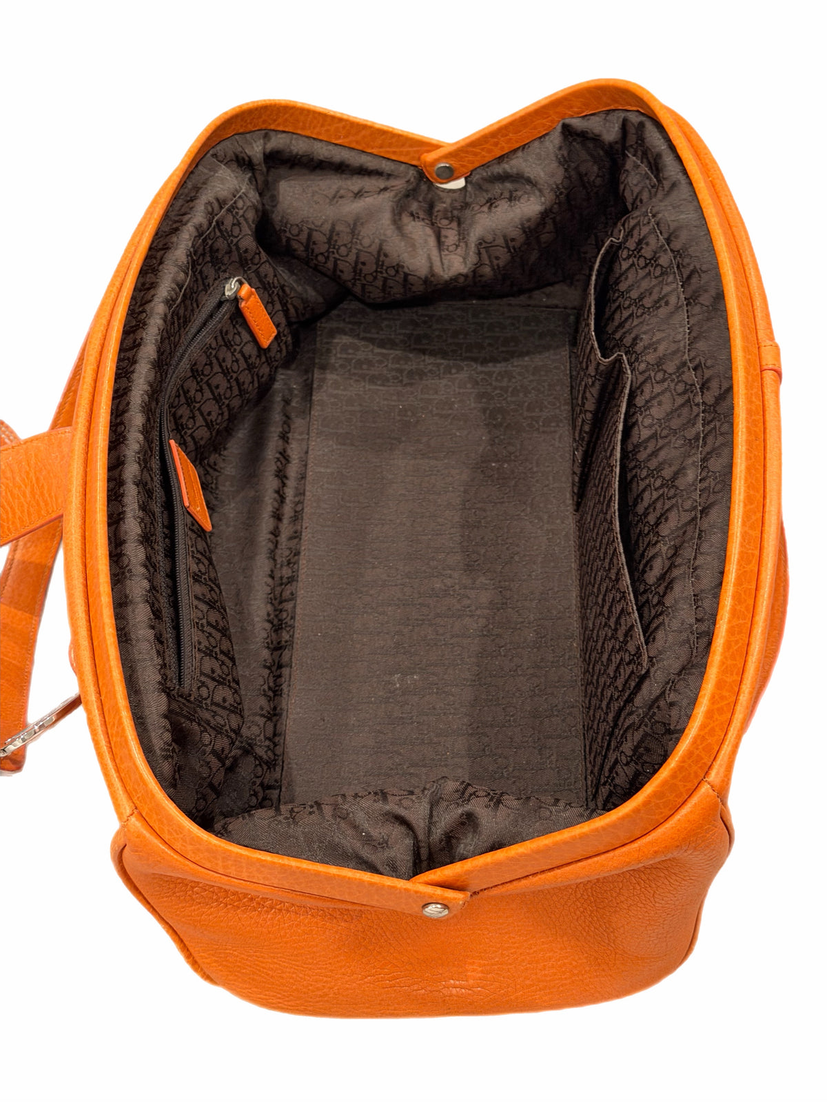 Vintage Dior - Orange Leather Bowling Bag