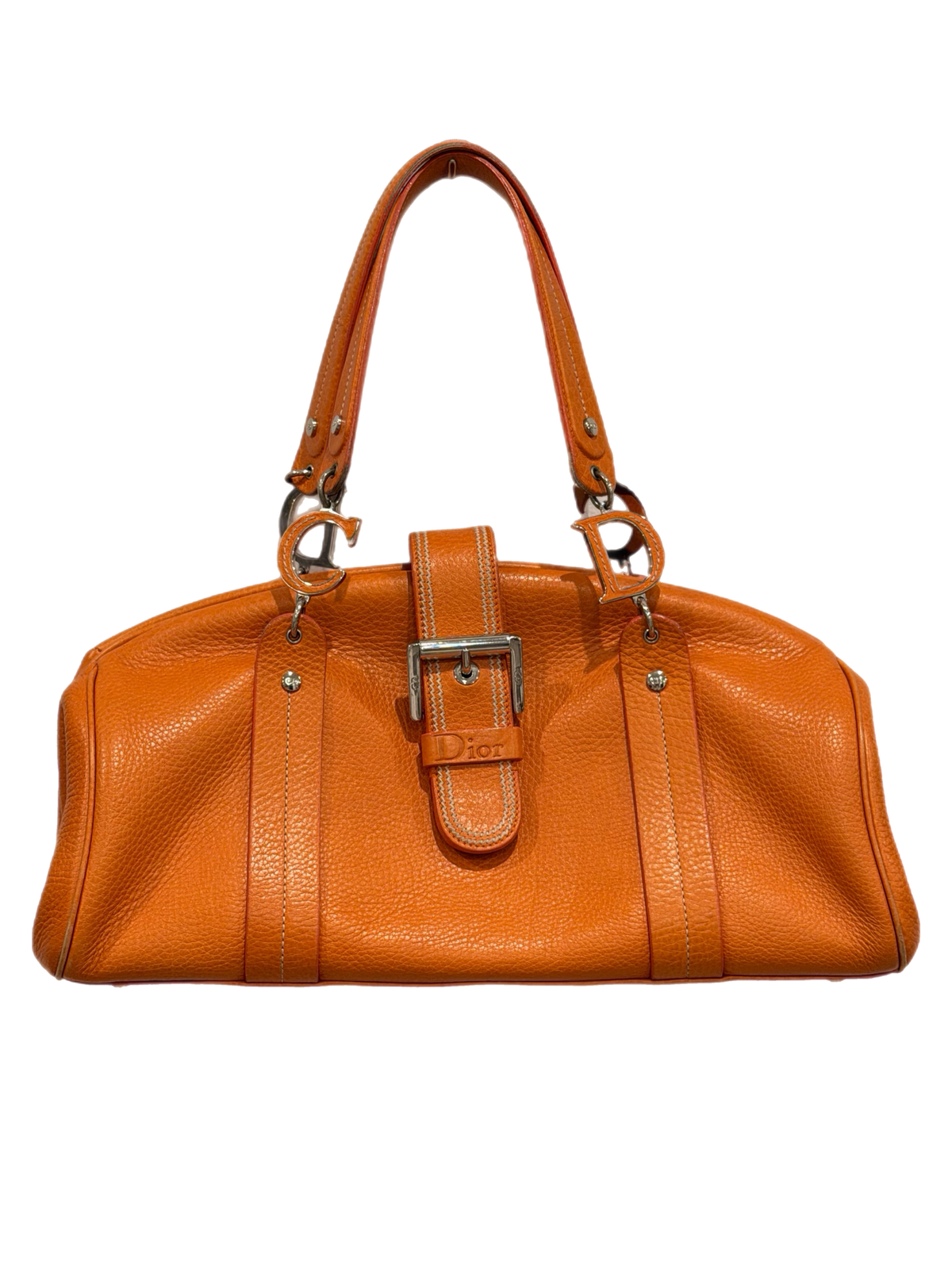 Vintage Dior - Orange Leather Bowling Bag
