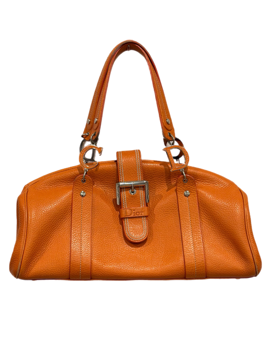 Vintage Dior - Orange Leather Bowling Bag
