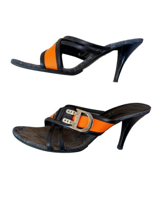 Christian Dior - "Remove Before Fight" Denim Heels