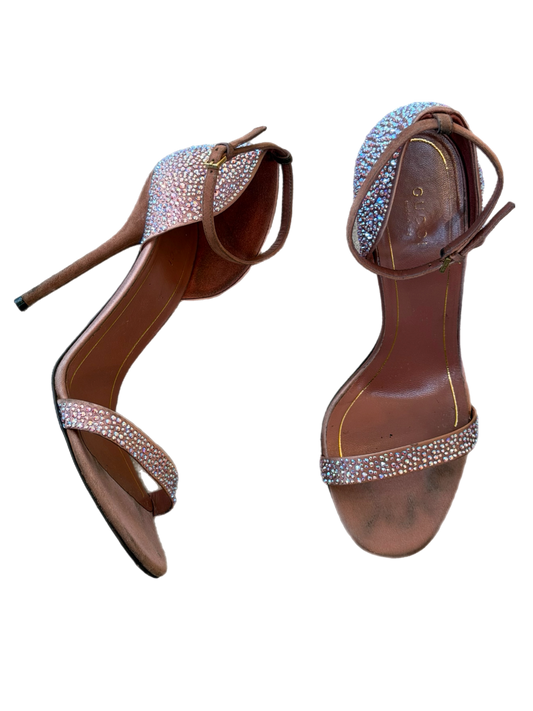 Gucci - Pink Crystal Embellished Sandals
