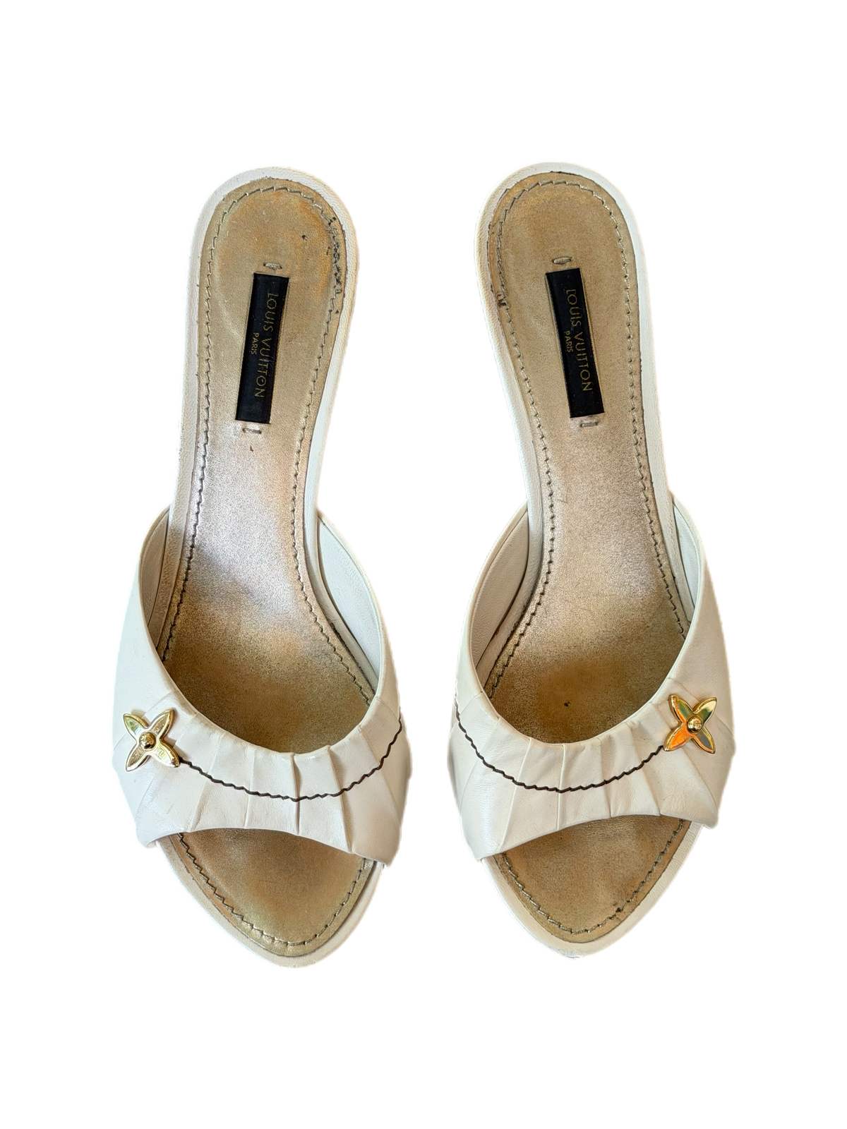 Louis Vuitton - Cream Leather Mule