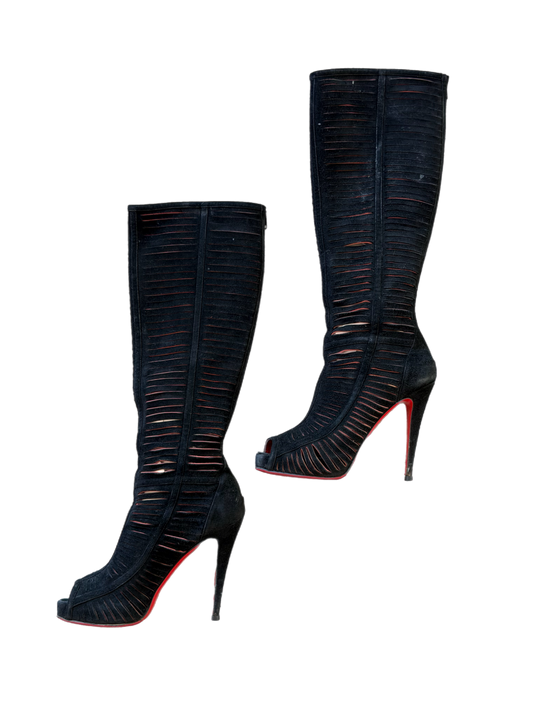 Christian Louboutin- "Stitch Me" Knee-High Boots