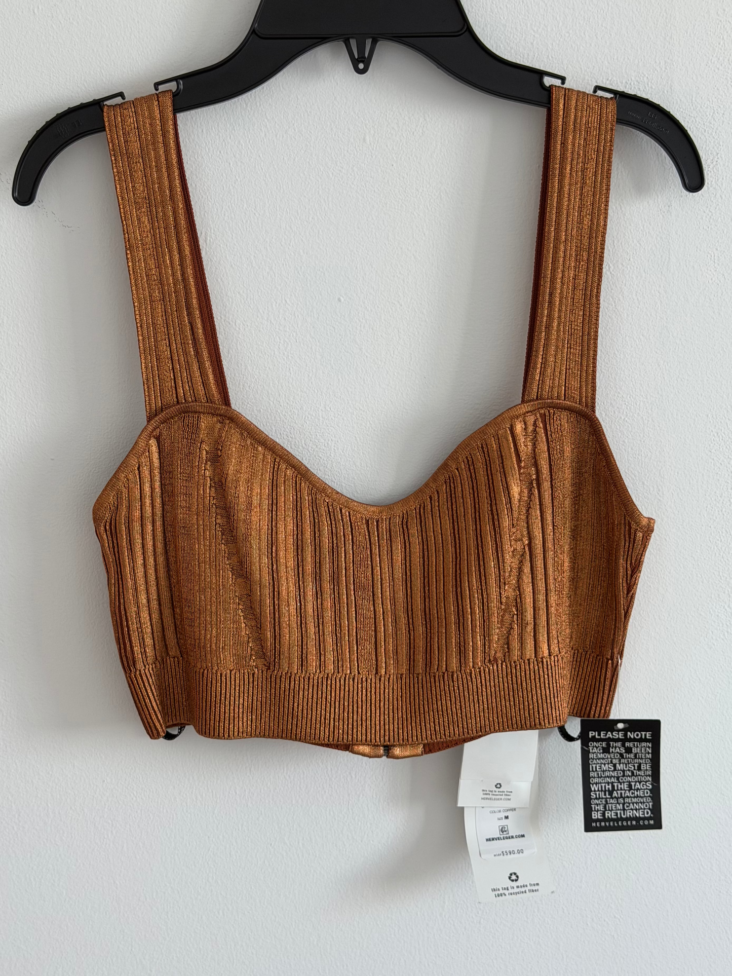Herve Leger Bronze Crop Top
