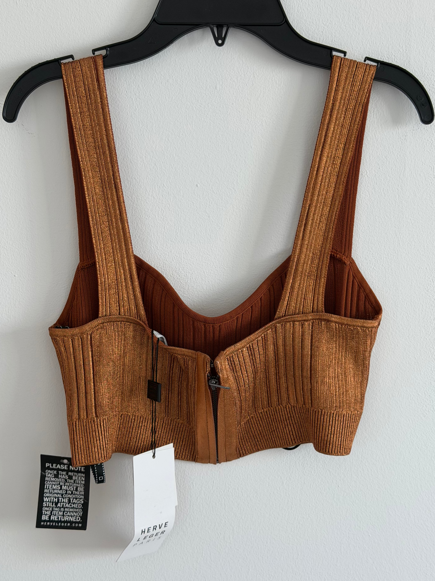 Herve Leger Bronze Crop Top