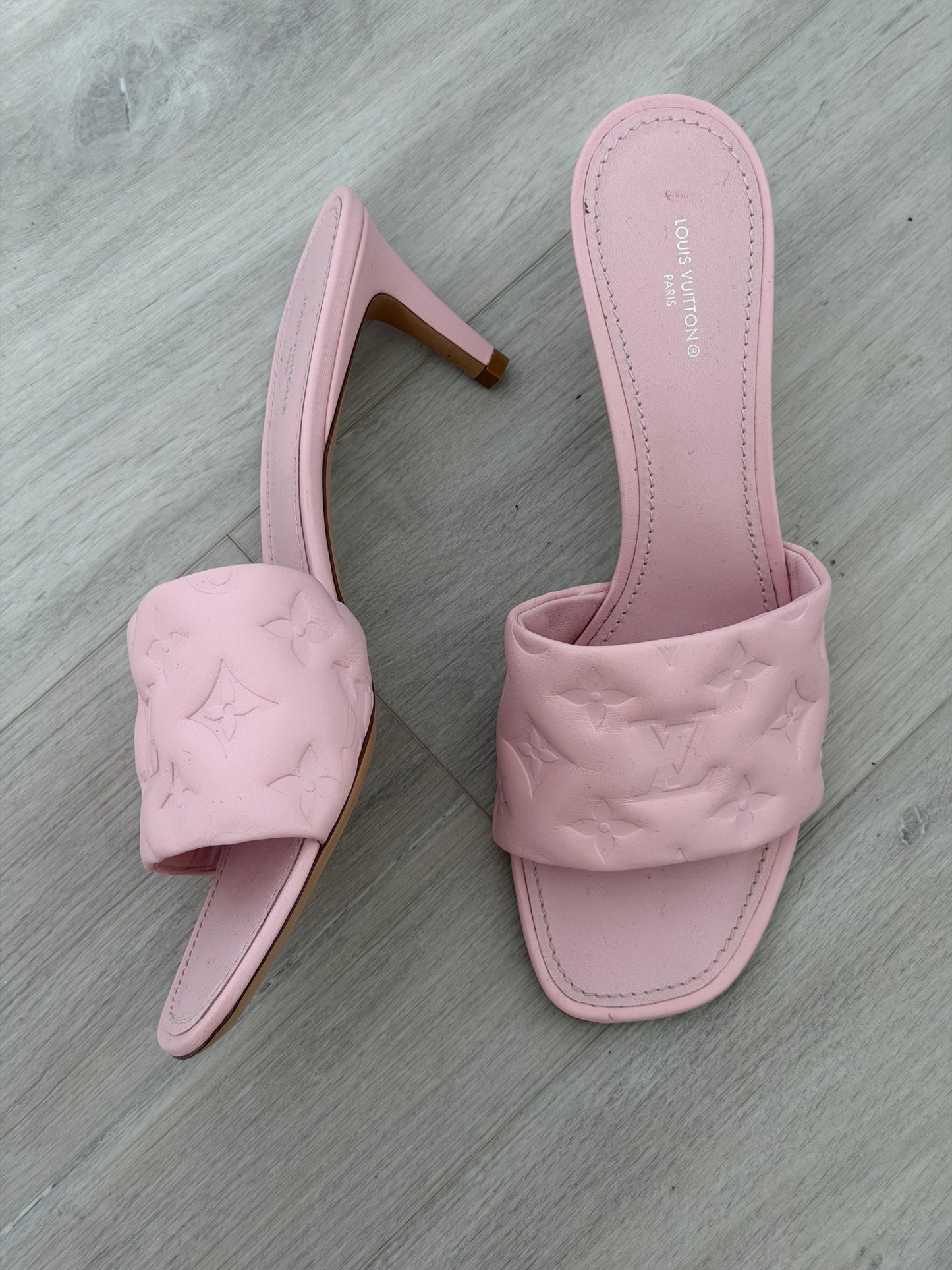 Pink Louis Vuitton Mules