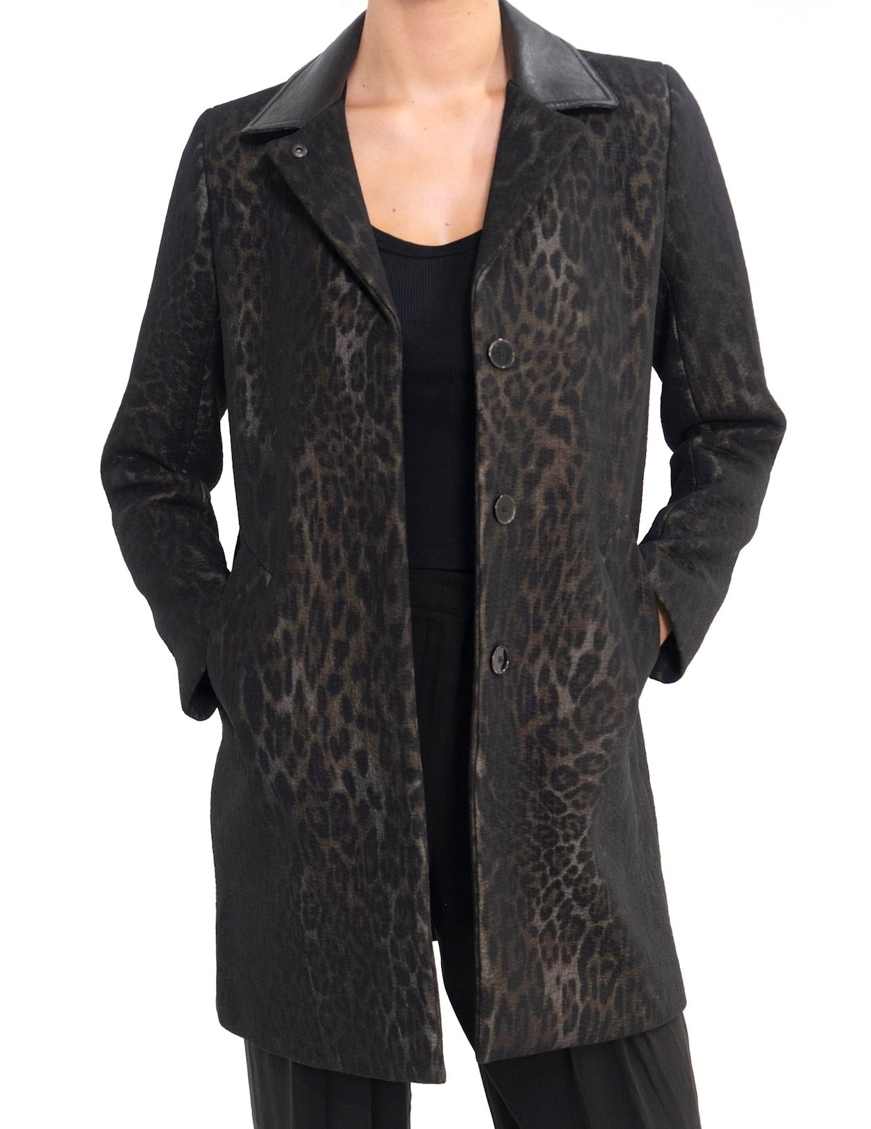 Sandro Leopard Print Coat