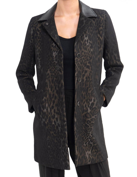 Sandro Leopard Print Coat
