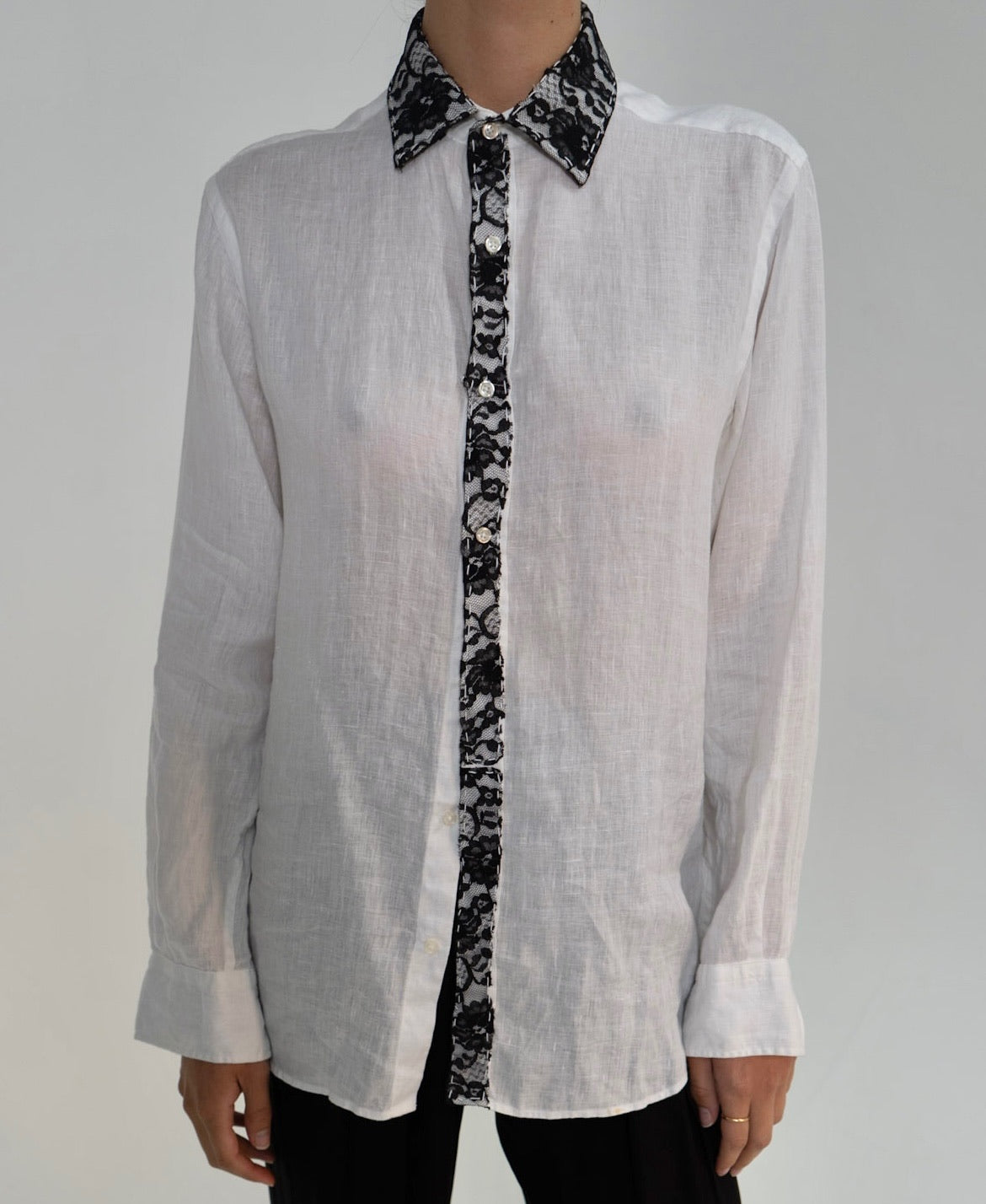 Massimo Dutti Lace Trim Shirt