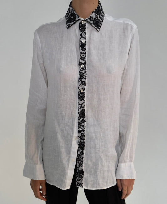 Massimo Dutti Lace Trim Shirt