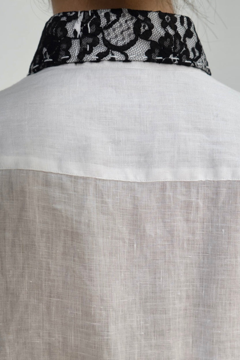 Massimo Dutti Lace Trim Shirt