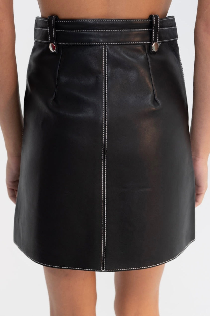 Maje Leather Mini Skirt