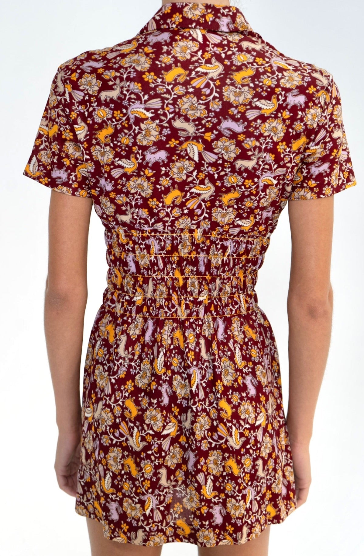 Vintage Printed Mini Dress