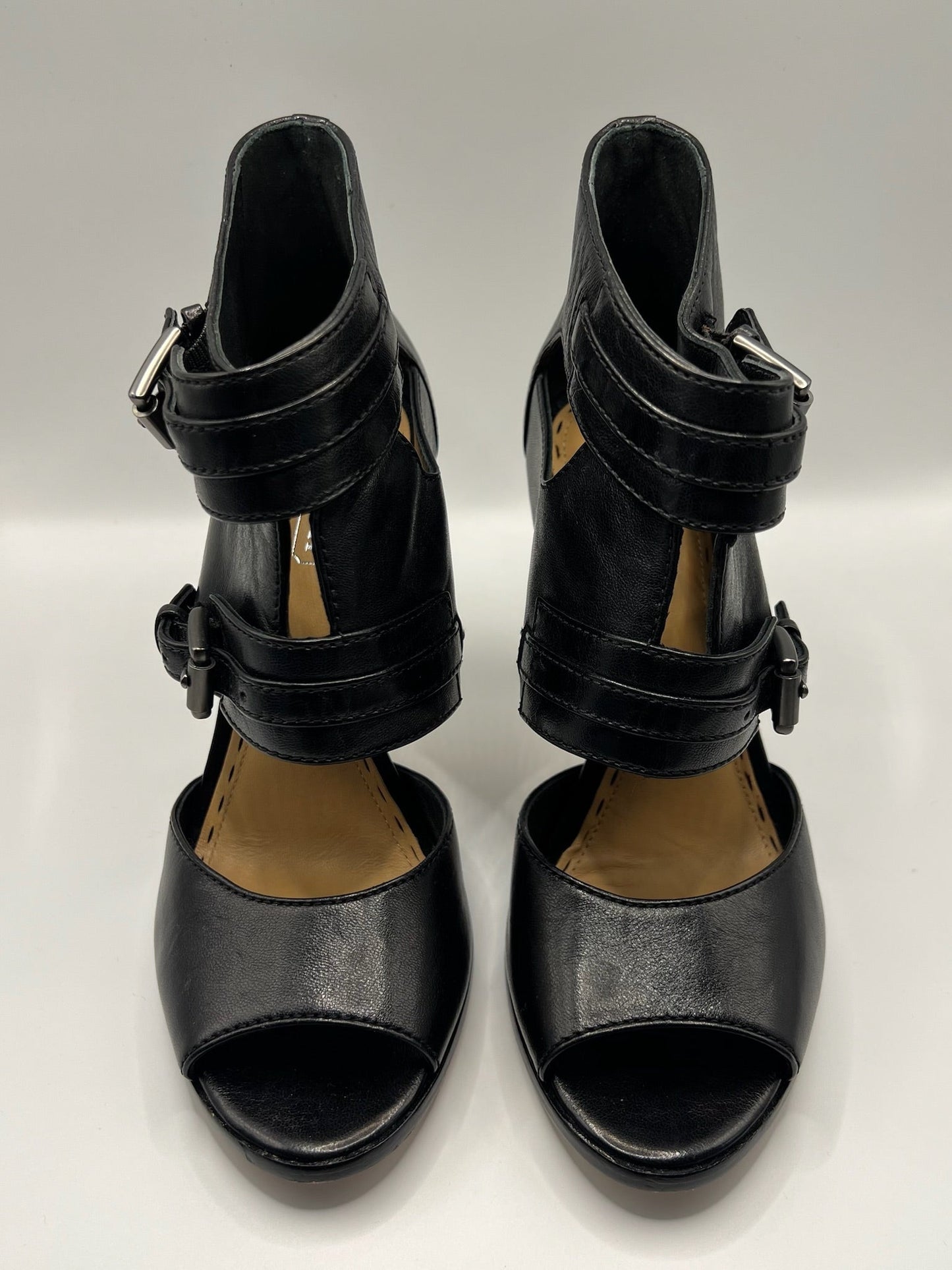 Coach Leather Buckle Heels