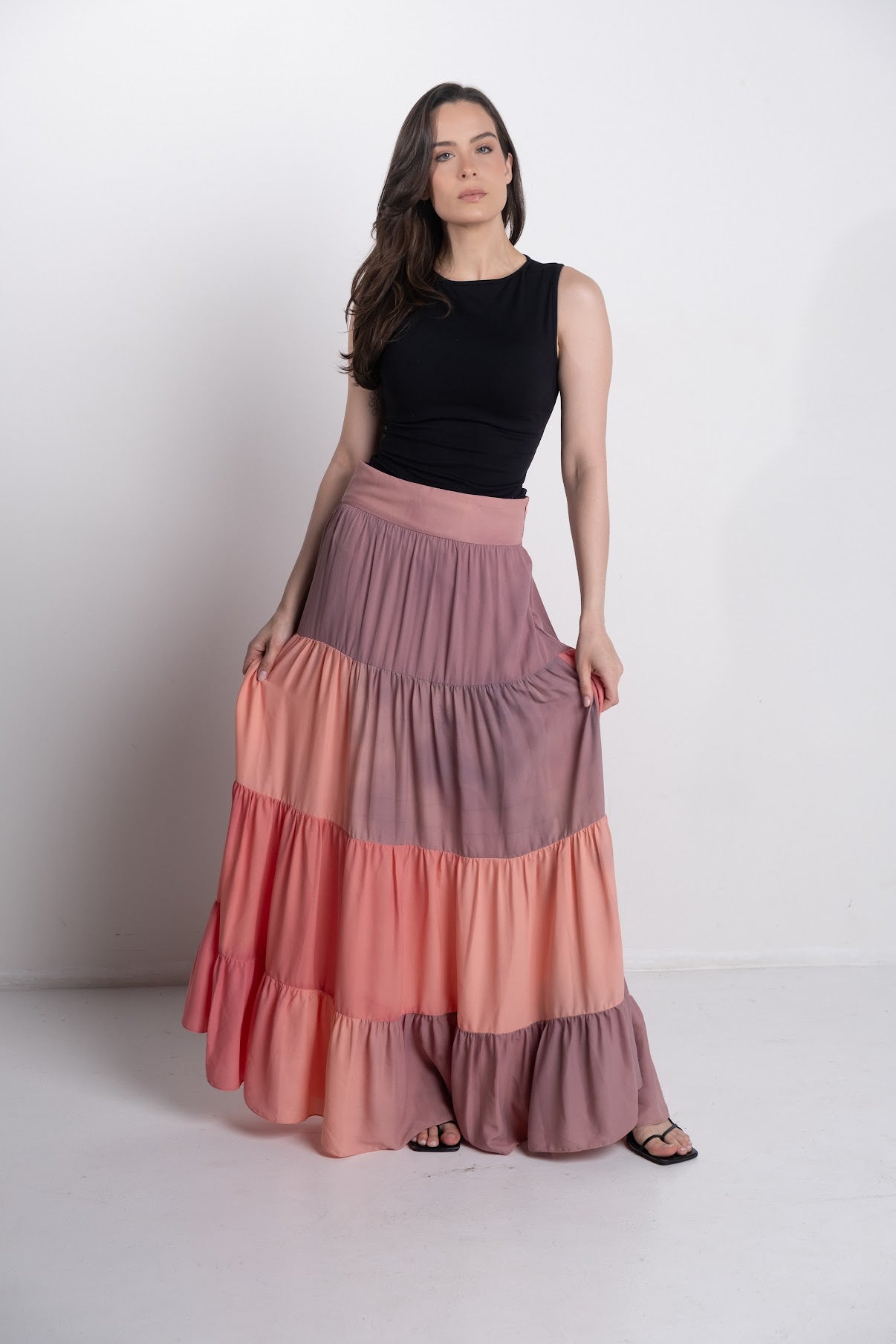 Anne Fernandes - Pink-Purple Maxi Skirt