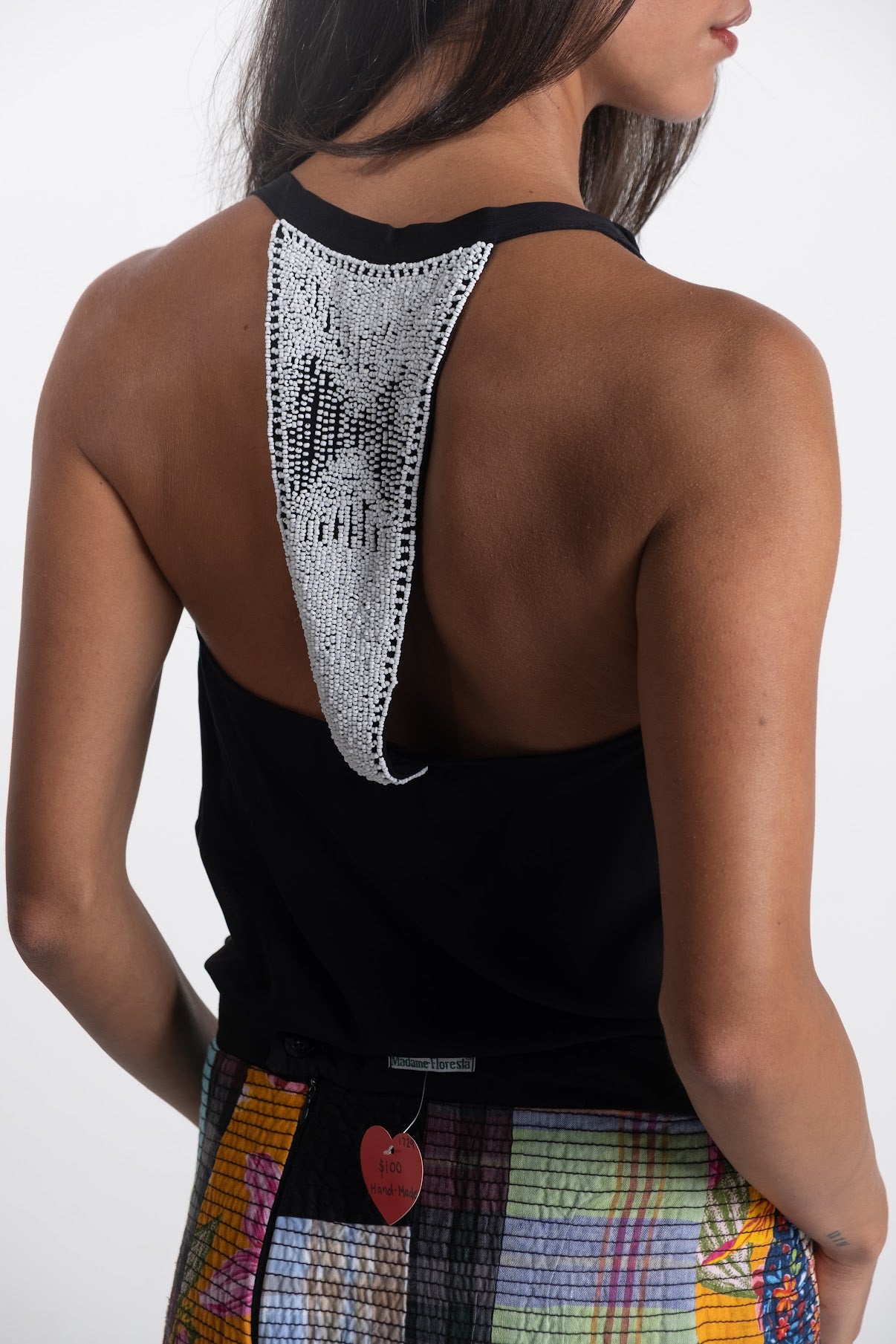 Haute Hippie - Black Silk Top Beaded Back