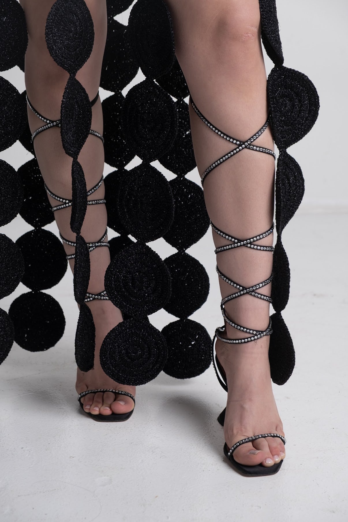 Amina Muadi - Crystal Embellished Sandals