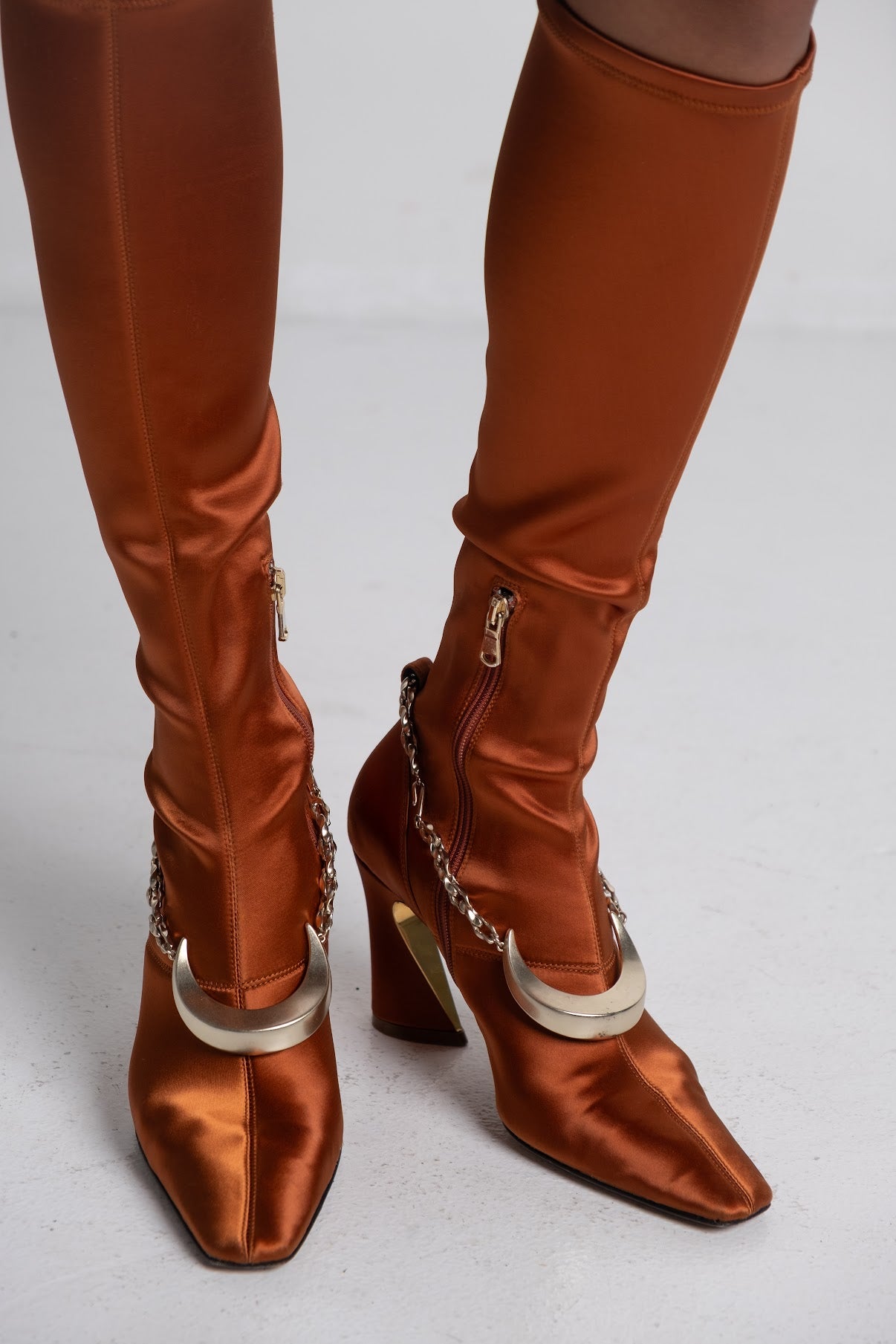 Zimmermann - Crescent Stretch Over The Knee Boot In Rust
