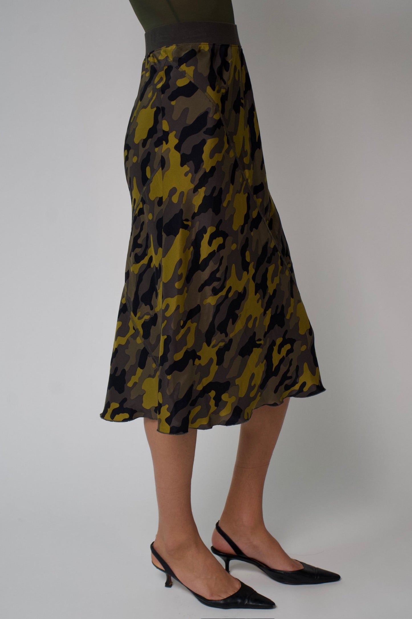 Camouflage Silk Skirt
