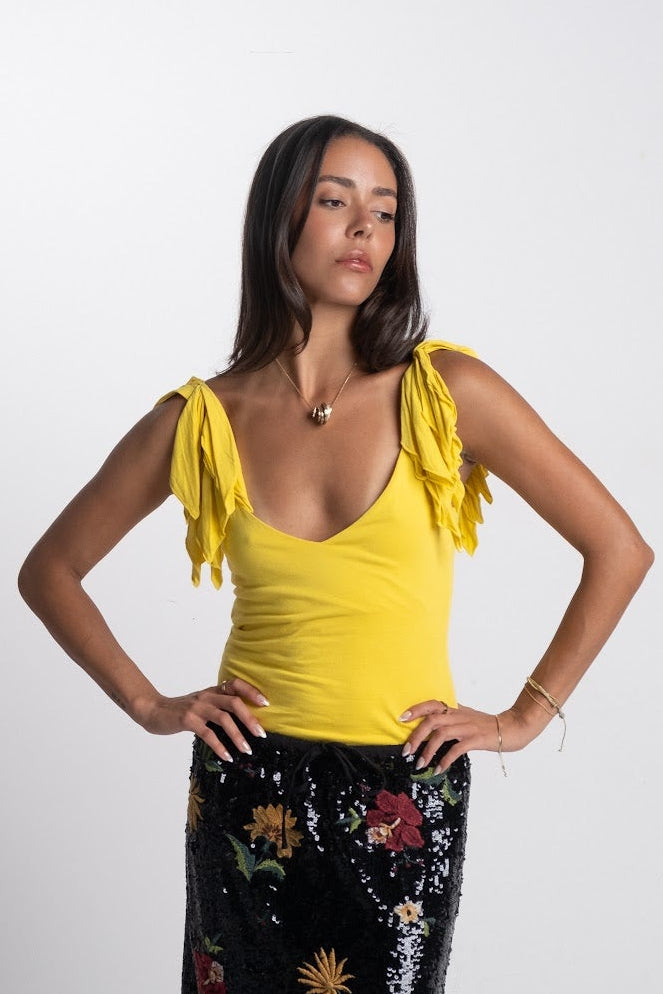 Ralph Lauren - Yellow Ruffle Strap Top