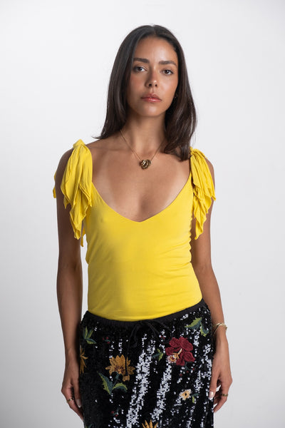 Ralph Lauren - Yellow Ruffle Strap Top
