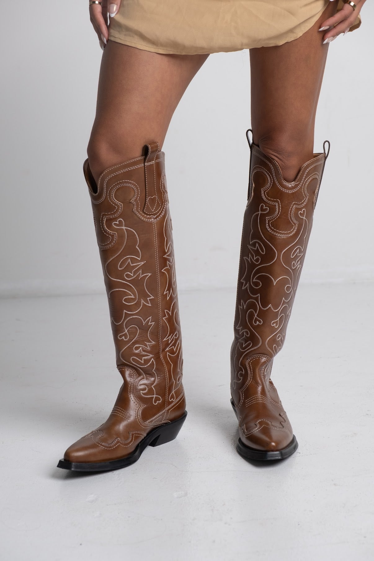 Ganni - Knee High Cowboy Boots