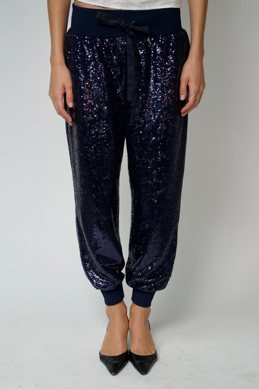 Cinq a Sept Sequin Drawstring Pants