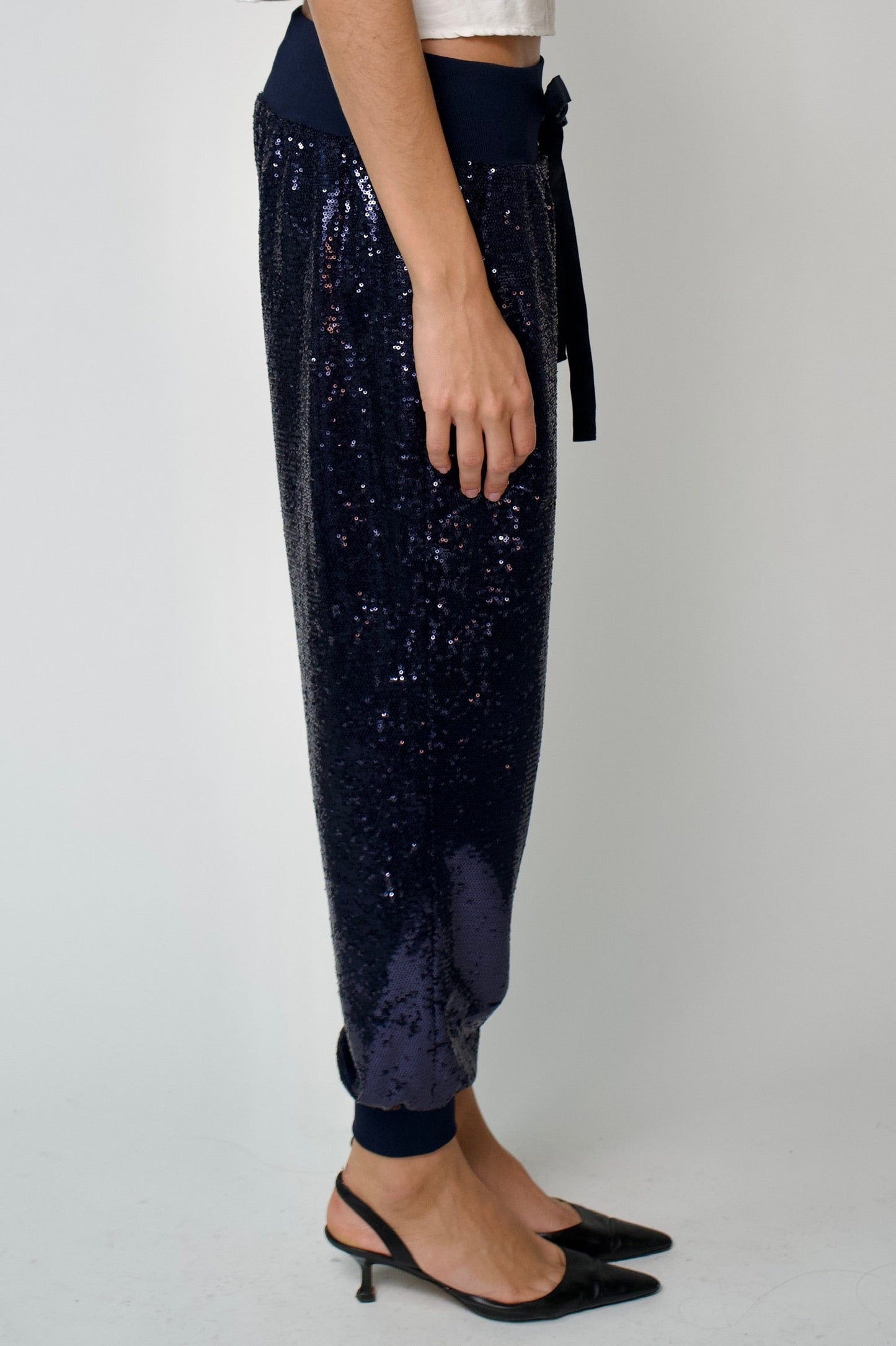 Cinq a Sept Sequin Drawstring Pants