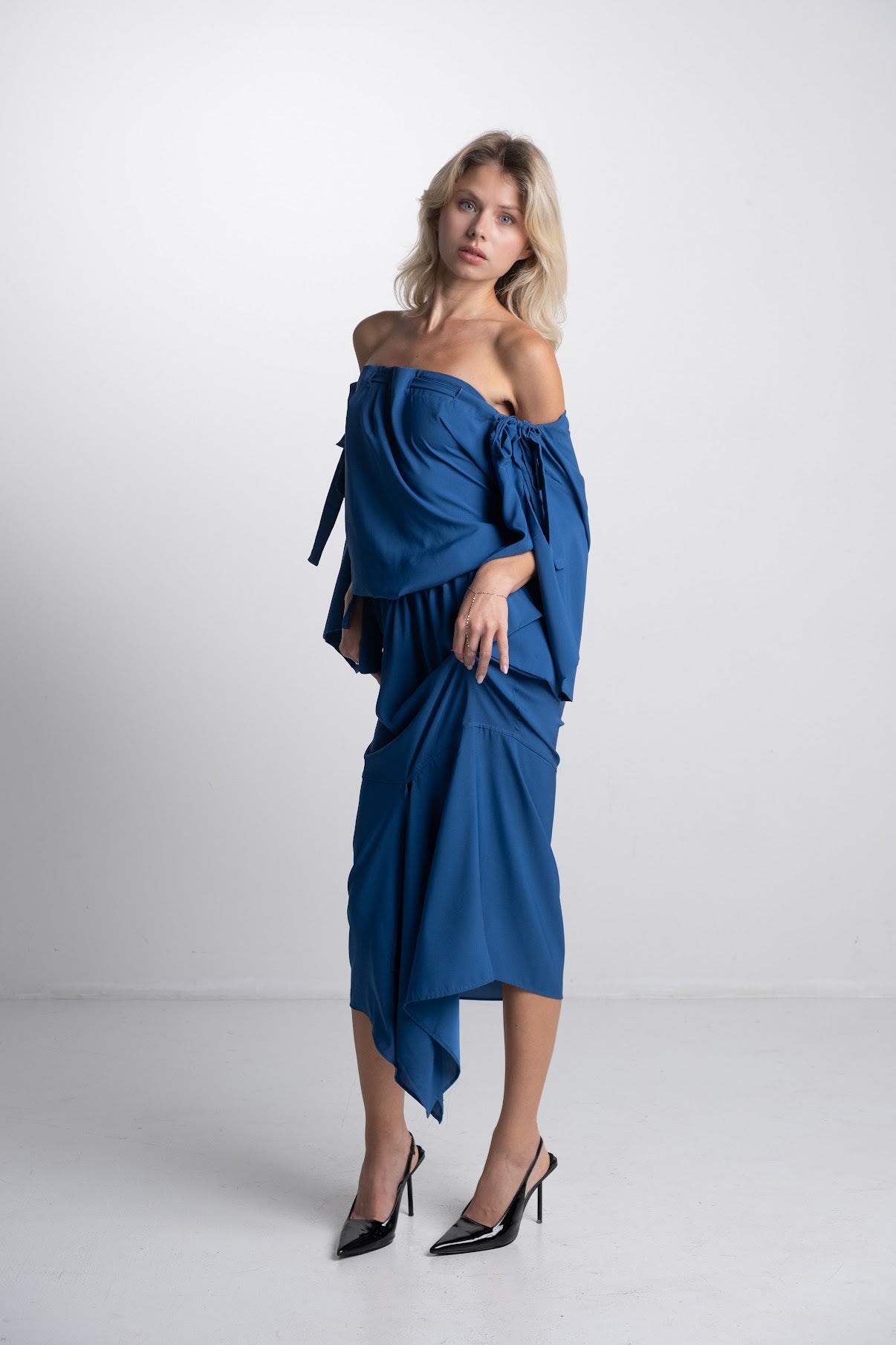 Handmade Blue Silk Dress