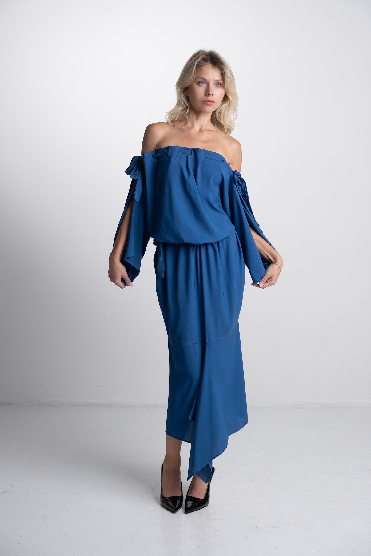 Handmade Blue Silk Dress