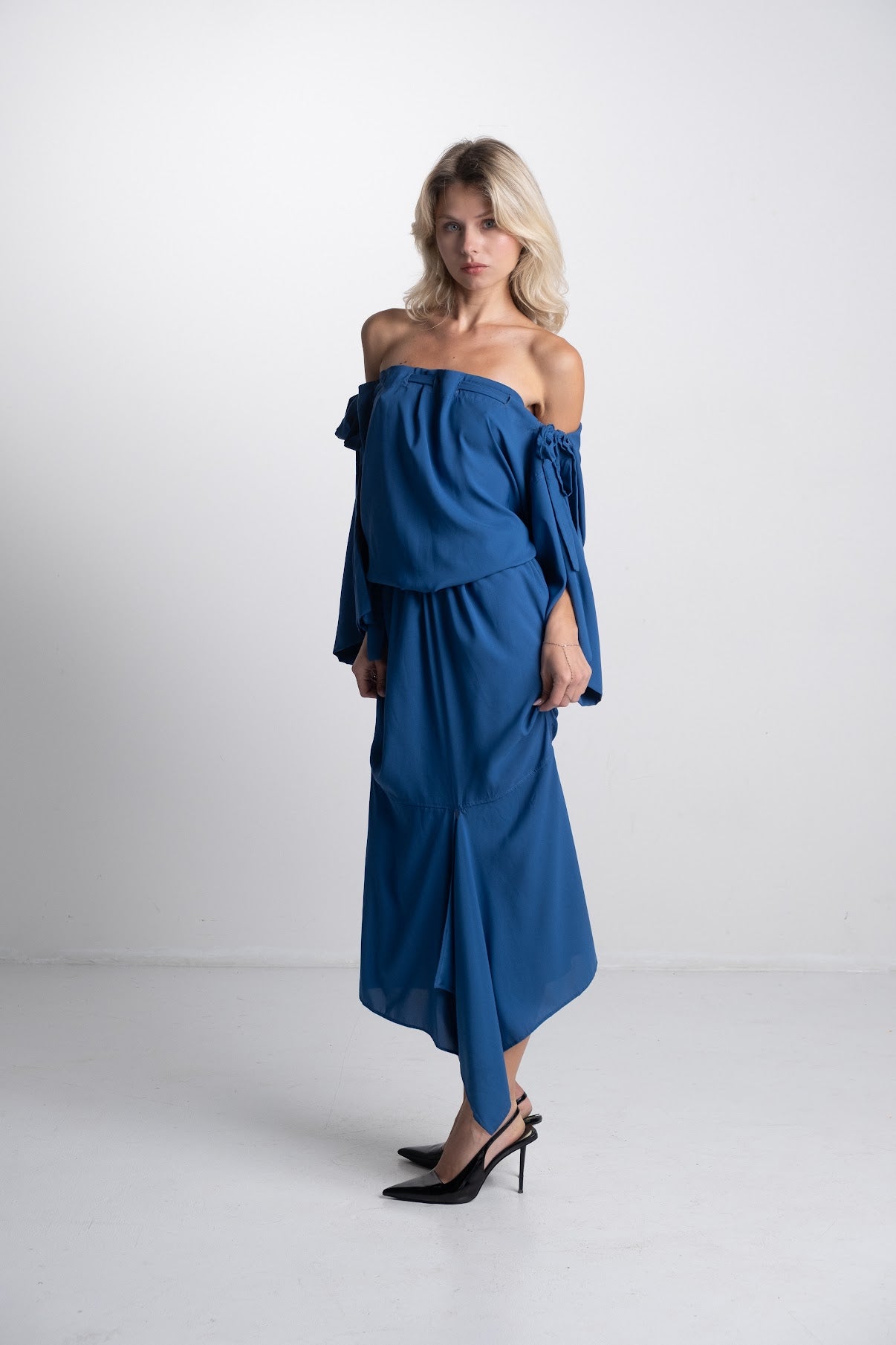 Handmade Blue Silk Dress