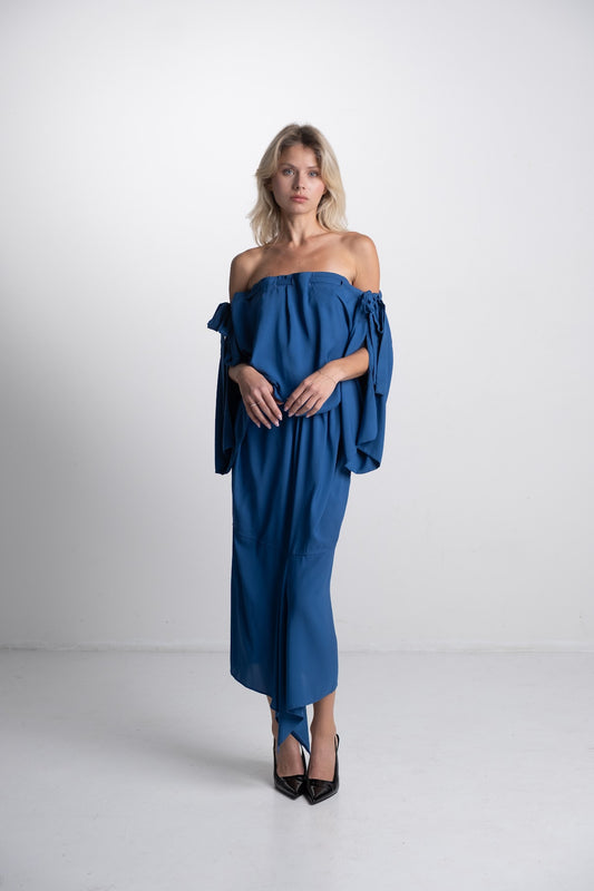 Handmade Blue Silk Dress