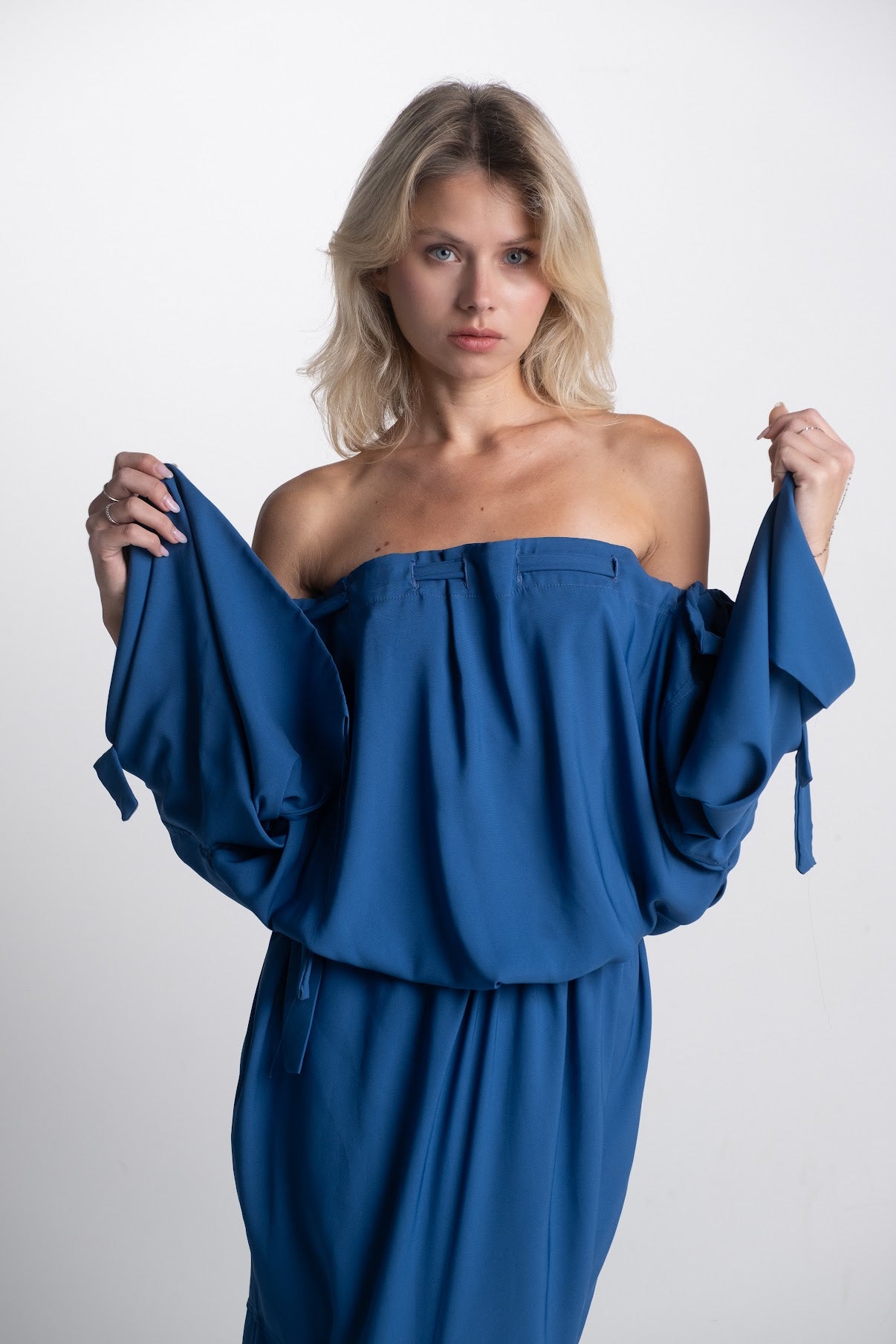 Handmade Blue Silk Dress