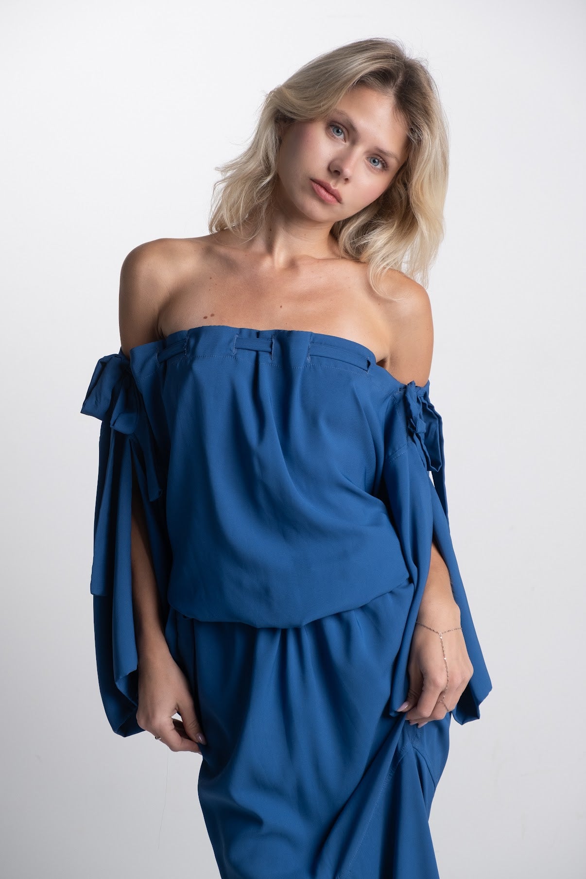 Handmade Blue Silk Dress