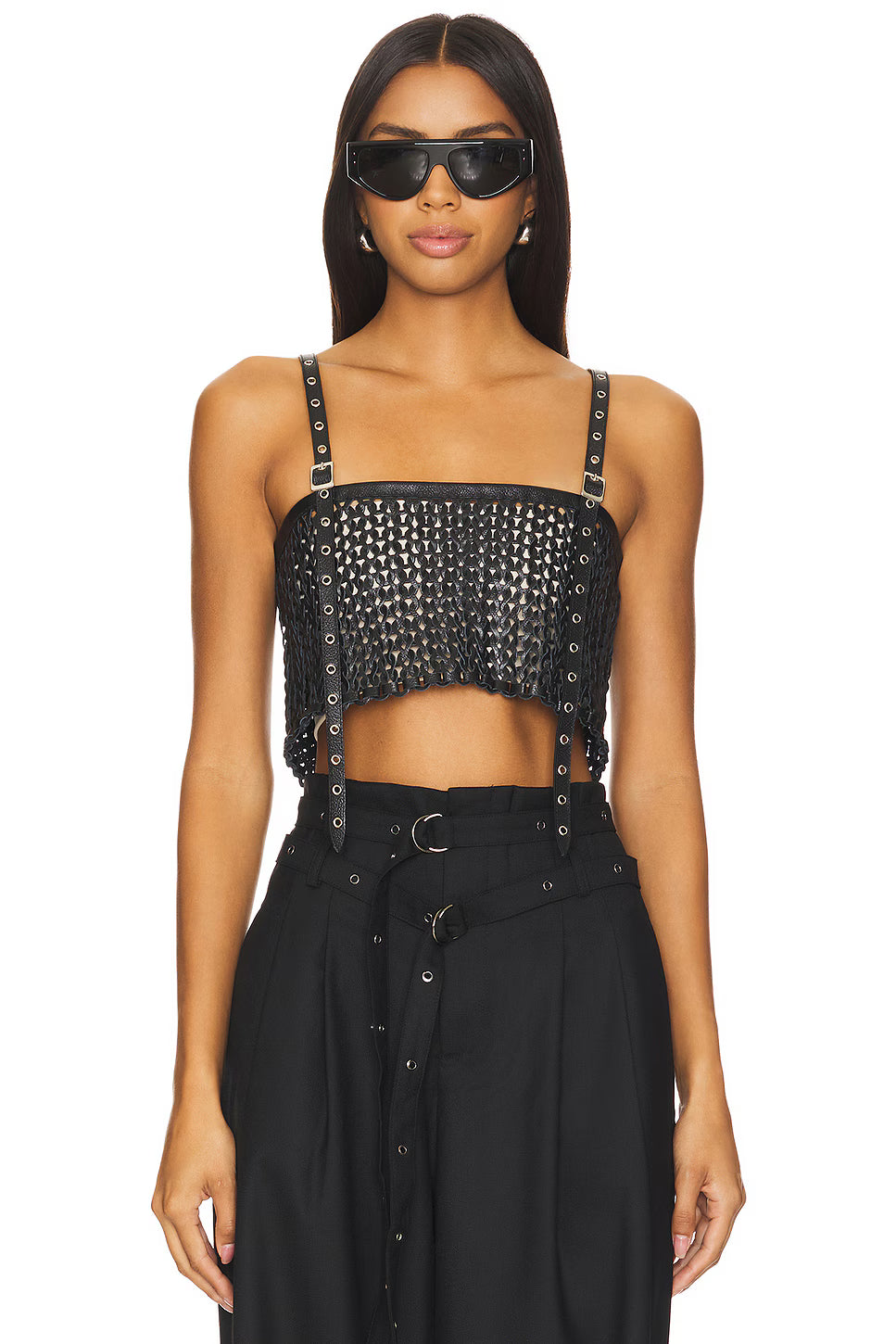 Nonchalant - Leather Crop Top