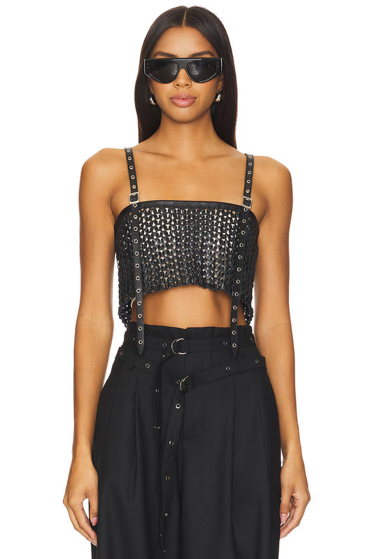 Nonchalant - Leather Crop Top