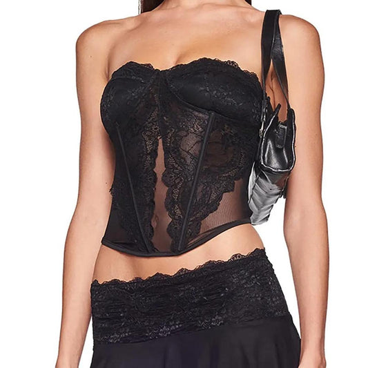 I AM GIA - Black Lace Demie Corset