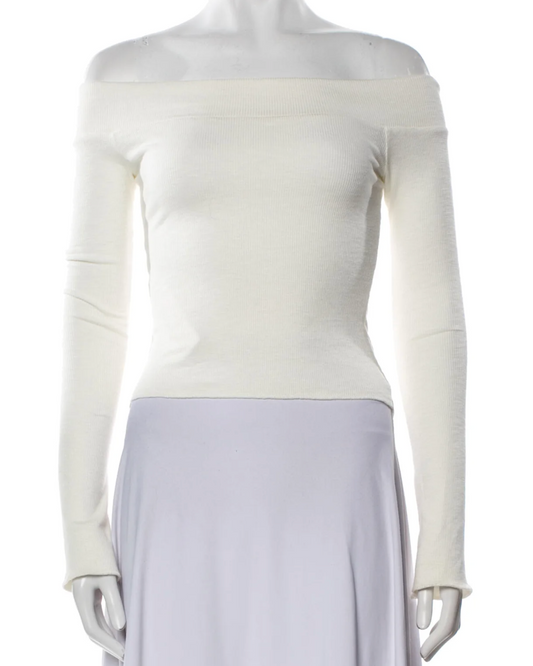 Are You Am I - Off-The-Shoulder Long Sleeve Top